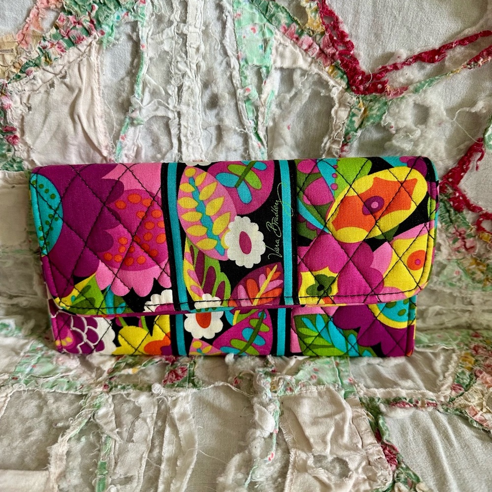 Vera Bradley Pink, Yellow, & Green Quilted Wallet